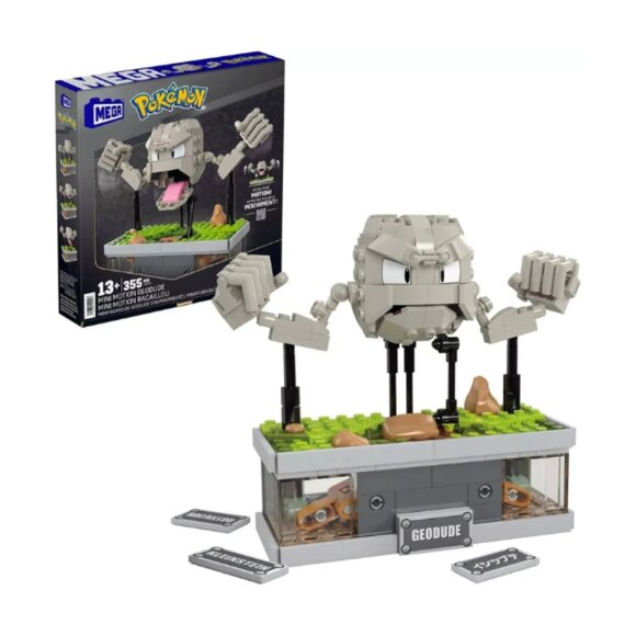 Mega Pokemon Mini Motion Geodude Building Toy Set HWR79 355 Pieces Kids Gift - Picture 1 of 5